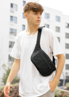 Сумка на пояс бананка високої якості українського виробництваКомфорт  - чорний тканевий