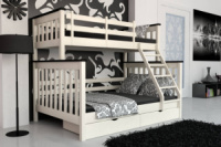 Двухъярусная детская кровать Mebigrand Скандинавия Айвори + Венге 140-90х200 см с ящиками (DMBG-2252)