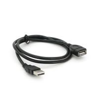 Удлинитель USB 2.0 AM/AF, 0,8m, черный, Пакет Q500