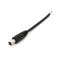 Разъем питания DC-M (D 5,5x2,5мм) => кабель длиной 10см  blac, Black plug  OEM Q1000