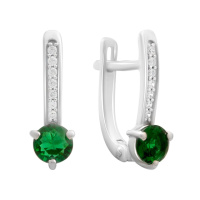 Серебряные серьги CatalogSilver с изумрудом nano 0.969ct (2192121)
