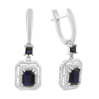 Серебряные серьги CatalogSilver с натуральным сапфиром 2.922ct (2194774)