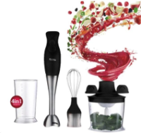 Блендер 4в1 DSP KM-1004 занурювальний зі знімною ніжкою 2 насадками + 2 швидкості 200 Вт Чорний