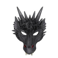 Черная маска дракона RESTEQ из полиуретановой пены, универсальная маска Dragon для взрослых и детей