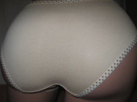 Трусики жіночі TMN бамбук розміри M/L і L/XL (44-48) беж і кремові окантовка в горошок