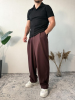 Брюки баггі - Темно-коричневий - 2-068