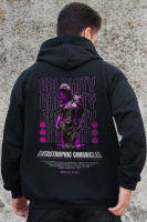 Утеплене зіп худі на флісі зіпер з принтом Calomity Without Kane Black