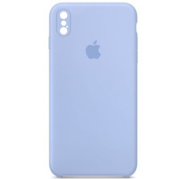 Чохол Silicone Case Square Full Camera Protective (AA) для Apple iPhone XS (5.8«), Синій / Lilac Blue - купити в SmartEra.ua