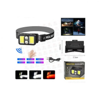 Аккумуляторный налобный фонарь с датчиком движения D528-C (есть красный свет)