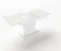 Стол обеденный раскладной Fusion furniture Хьюстон Белый/Стекло белое