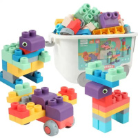 Мягкий силиконовый конструктор для детей Soft rubber building blocks 80 шт