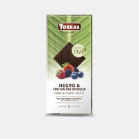 Шоколад TORRAS чёрный с лесными ягодами Stevia, 125 г