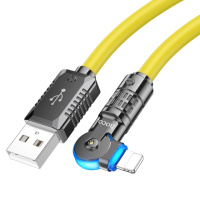 Кабель Hoco U118 с индикатором USB to Lightning 1.2m yellow