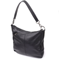 Женская сумка с двумя ремешками из натуральной кожи Vintage 23053 Черный