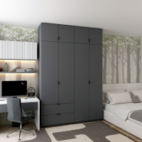 Шкаф распашной с антресолью Doros Лукас 160х50х240 см Графит (DRS-011194)