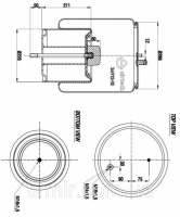 Пневматическая рессора с металлическим стаканом RVI 4912NP10