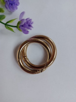 Кольцо «карабин» диаметр 3,3см.(внут.диам2,5см) Цвет - золото. Цена указана за 1 шт