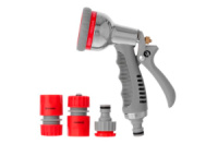 Пистолет-распылитель для полива Intertool 8 функций хром x 1 адаптер x 2 коннектора (GE-0005)