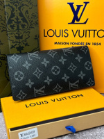 Чоловічий шкіряний гаманець Louis Vuitton Brazza Monogram Eclipse k041-1