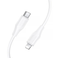 Кабель HOCO X124 Bien silicone charging data cable iP white (6942007664417)