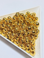 Металлические бусины «шар» Размер - 5 мм. (отв.2 мм)Цвет - лимонное золото. Упаковка 10 шт