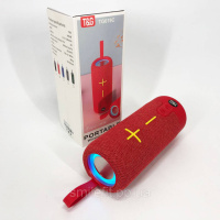 Портативна Bluetooth колонка TG619C FM-радіо USB/TF з ремінцем, гучна блютуз колонка. Колір: червоний