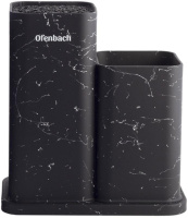 Подставка-колода Ofenbach Black Marble для кухонных ножей и ножниц 21.5х13х23см двойная