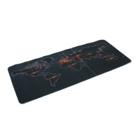 Коврик 300*700 тканевой Карта мира с боковой прошивкой, толщина 3 мм, цвет Black, Пакет