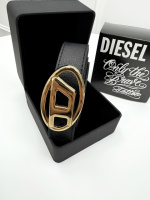 Ремінь жіночий Diesel чорний+золото