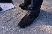 Туфли натуральная замша черные броги