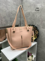 Пудра — ZARA — велика містка сумка на три відділення (1580)