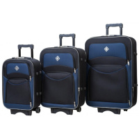 Набір дорожніх валіз Bonro 3 штуки чорно-т.синій