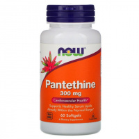 Пантетин, Pantethine, Now Foods, 300 мг, 60 желатиновых капсул