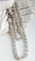 Серебряная цепь-колье ВИЗАНТИЙСКОГО плетения, 925 проба, 50 см