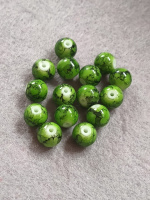 Бусины керамика/ 8 мм/ цена за 1 шт/ зелёный мраморный