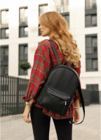 Жіночий рюкзак чорний шкіра еко