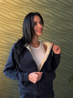 Зимовий спортивний костюм на хутрі «Nord» оптом | Батал Темно-синій, 50-52