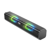 Портативная Bluetooth колонка Hoco BS49 саундбар с LED подсветкой black