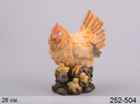 Фігурка декоративна «Квочка з курчатами» 28 см