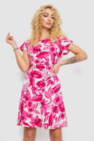 Сукня з принтом, колір біло-рожевий, 214R0225-2