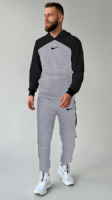 Чоловічий спортивний костюм Nike сірий з чорними вставками