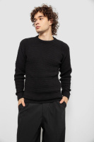 Светр чоловічий однотонний, колір чорний, 161R1040