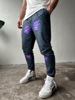 Спортивні штани не утеплені легкі принтовані