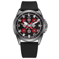 Awarder Embroidery Silver-Red Black Battery 10ATM