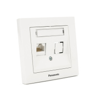 Розетка Panasonic Karre Plus 55 компьютерная RJ45 CAT6e, белая