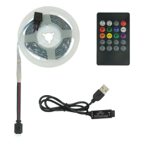 LED лента USB RGB 5V, IP 20, 5м, с пультом, на самоклейке