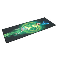 Коврик 300*800 тканевой Rick and Morty с боковой прошивкой, толщина 3 мм, цвет Black/Green, Пакет