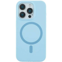 DM Чохол Silicone Case Thin Circle with MagSafe для iPhone 15 Pro Max Sapphire Blue