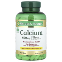 Кальцій та Вітамін D3, 600 мг та 20 мкг, Calcium, Nature's Bounty, 250 таблеток