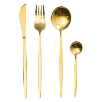 Набор столовых приборов 24 предмета набор ложек вилок и ножей на 6 персон Золотой HP-20-43